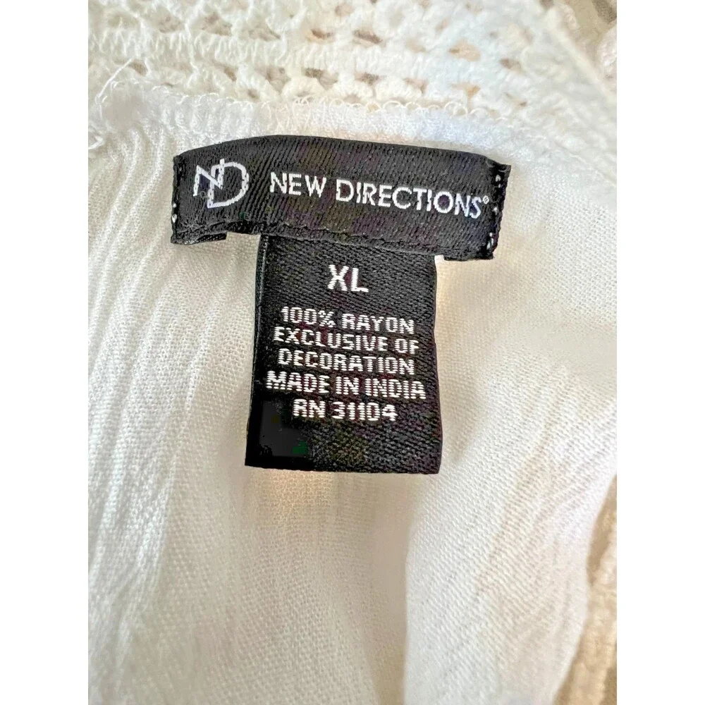 New Directions Women's Crocheted Ivory Dressy Tank Size XL - Picture 2 of 8